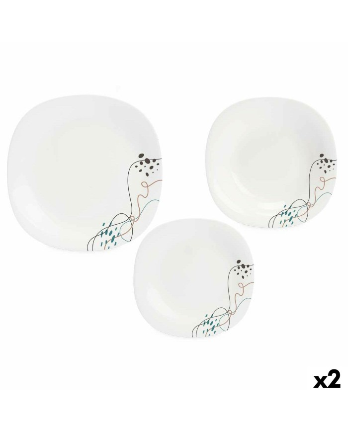 Set di Stoviglie Vivalto LFP-110/85/LFTP-90 1 Bianco Vetro opalino (2 Unità)
