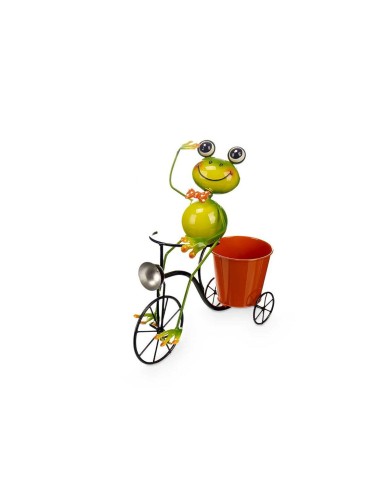 Vaso Ibergarden 324-26939A Giallo Rosso Verde Metallo Bicicletta Rana 31,5 x 32 x 17 cm Vaso Ibergarden 324-26939A Giallo Rosso Verde Metallo Bicicletta Rana 31,5 x 32 x 17 cm