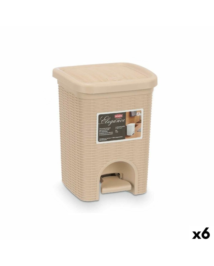 Cestino Stefanplast 30134 Beige Plastica 6 L (6 Unità) Cestino Stefanplast 30134 Beige Plastica 6 L (6 Unità)