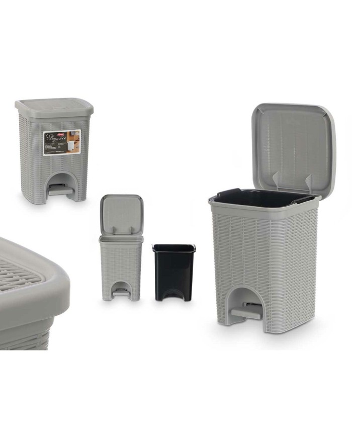 Cestino Stefanplast 30132 Grigio chiaro Plastica 6 L (6 Unità)