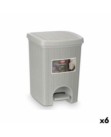Cestino Stefanplast 30798 Grigio chiaro Plastica 20 L (6 Unità)