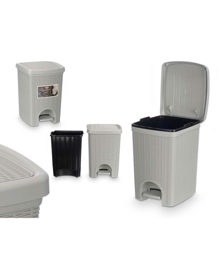 Cestino Stefanplast 30798 Grigio chiaro Plastica 20 L (6 Unità)