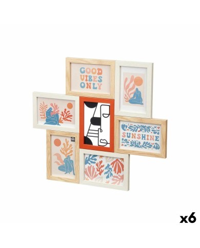 Cornice Portafoto 411408H Multicolore Metallo Legno MDF (6 Unità) Cornice Portafoto 411408H Multicolore Metallo Legno MDF (6 Unità)