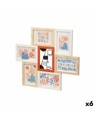 Cornice Portafoto 411408B Multicolore Metallo Legno MDF (6 Unità)