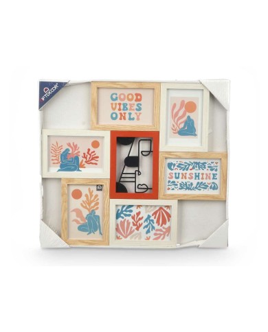 Cornice Portafoto 411408H Multicolore Metallo Legno MDF (6 Unità) Cornice Portafoto 411408H Multicolore Metallo Legno MDF (6 Unità)