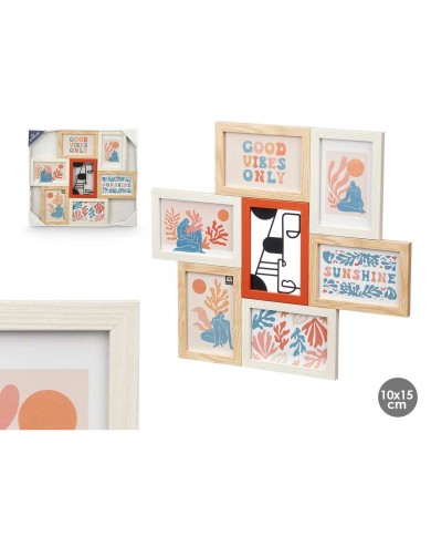 Cornice Portafoto 411408H Multicolore Metallo Legno MDF (6 Unità) Cornice Portafoto 411408H Multicolore Metallo Legno MDF (6 Unità)