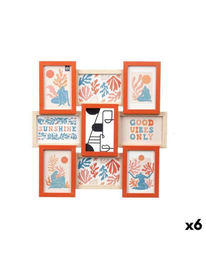 Cornice Portafoto 411408B Multicolore Metallo Legno MDF (6 Unità)