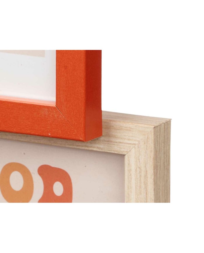 Cornice Portafoto 411408B Multicolore Metallo Legno MDF (6 Unità)
