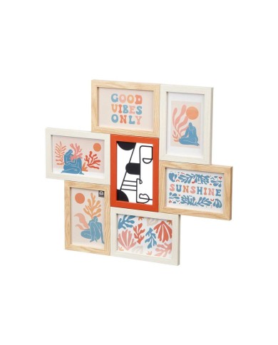 Cornice Portafoto 411408H Multicolore Metallo Legno MDF (6 Unità) Cornice Portafoto 411408H Multicolore Metallo Legno MDF (6 Unità)