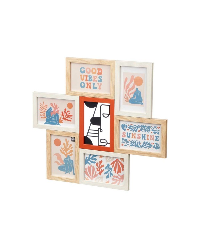 Cornice Portafoto 411408H Multicolore Metallo Legno MDF (6 Unità) Cornice Portafoto 411408H Multicolore Metallo Legno MDF (6 Unità)