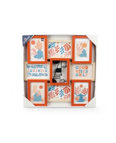 Cornice Portafoto 411408B Multicolore Metallo Legno MDF (6 Unità) Cornice Portafoto 411408B Multicolore Metallo Legno MDF (6 Unità)