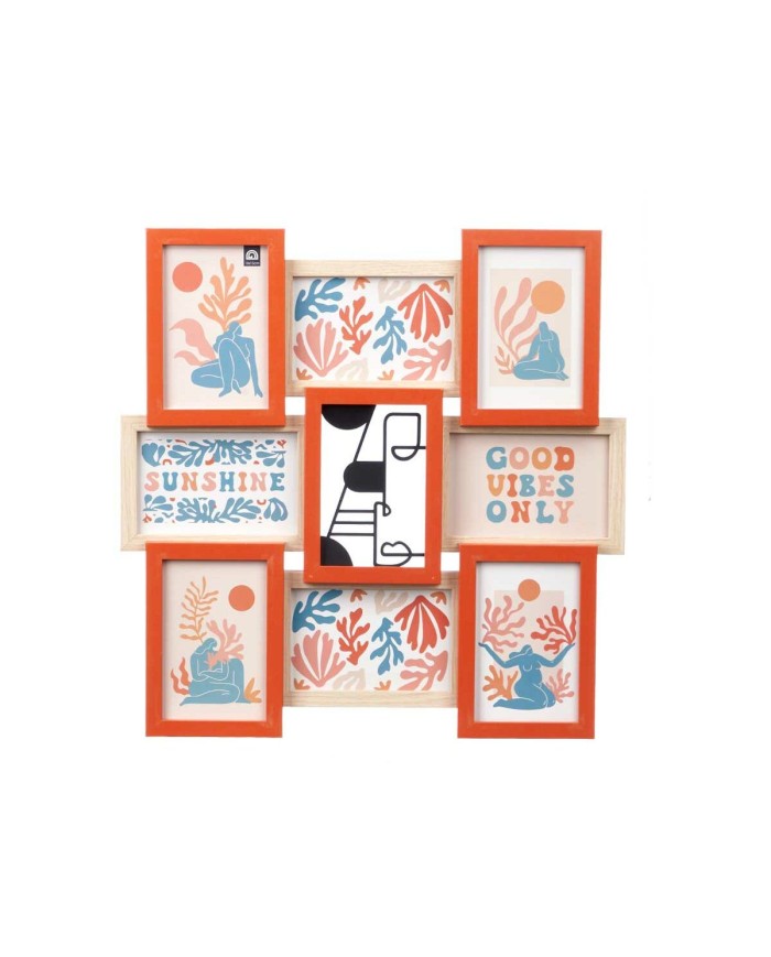 Cornice Portafoto 411408B Multicolore Metallo Legno MDF (6 Unità)