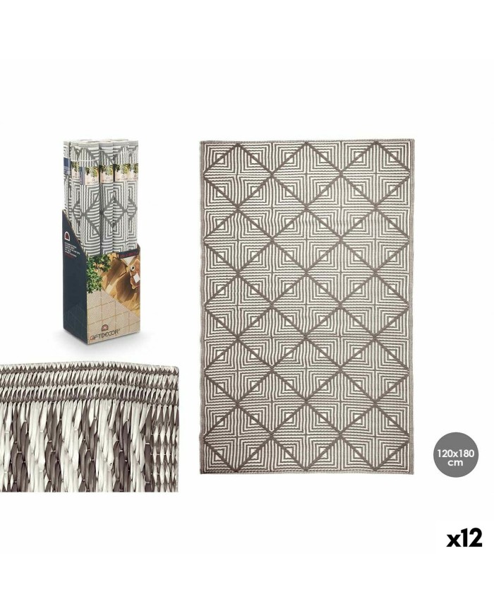 Tappeto GiftDecor EXAG-1006 Bianco Grigio polipropilene 120 x 180 cm (12 Unità)
