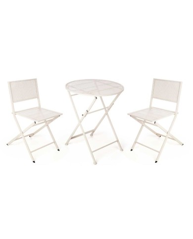 Tavolo con 2 sedie Ibergarden HS23377/78 Bianco Tavolo con 2 sedie Ibergarden HS23377/78 Bianco