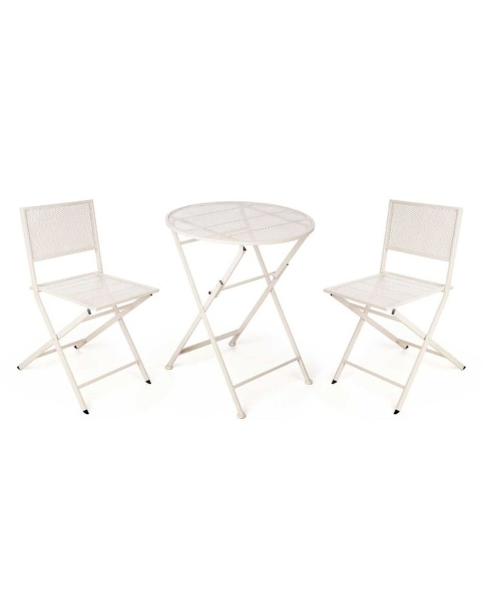 Tavolo con 2 sedie Ibergarden HS23377/78 Bianco Tavolo con 2 sedie Ibergarden HS23377/78 Bianco