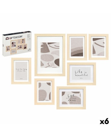 Cornice Portafoto SF5014-7 Naturale Legno MDF Legno di eucalipto (6 Unità) Cornice Portafoto SF5014-7 Naturale Legno MDF Legno di eucalipto (6 Unità)
