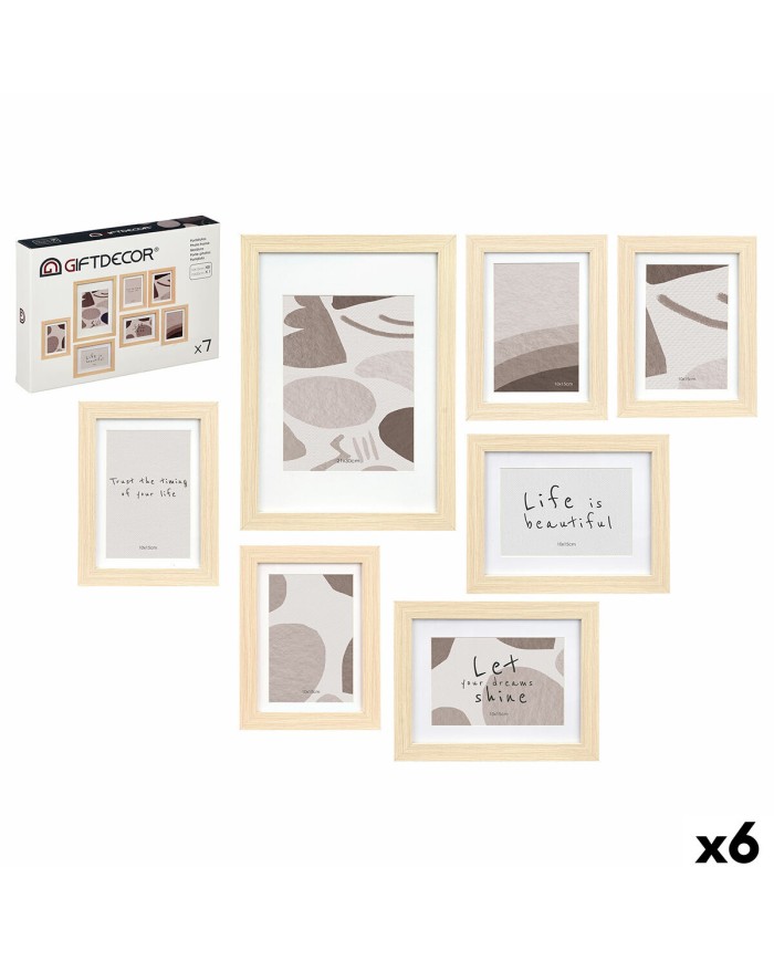 Cornice Portafoto SF5014-7 Naturale Legno MDF Legno di eucalipto (6 Unità) Cornice Portafoto SF5014-7 Naturale Legno MDF Legno di eucalipto (6 Unità)