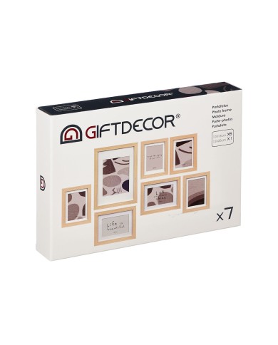 Cornice Portafoto SF5014-7 Naturale Legno MDF Legno di eucalipto (6 Unità) Cornice Portafoto SF5014-7 Naturale Legno MDF Legno di eucalipto (6 Unità)