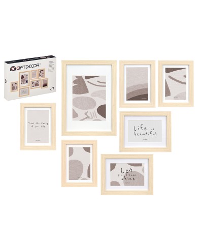 Cornice Portafoto SF5014-7 Naturale Legno MDF Legno di eucalipto (6 Unità) Cornice Portafoto SF5014-7 Naturale Legno MDF Legno di eucalipto (6 Unità)