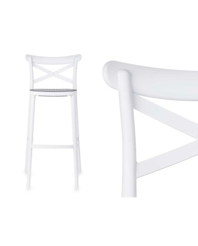 Sgabello PC-175B Bianco Grigio polipropilene Rattan 41 x 103 x 52,5 cm (4 Unità) Sgabello PC-175B Bianco Grigio polipropilene Rattan 41 x 103 x 52,5 cm (4 Unità)