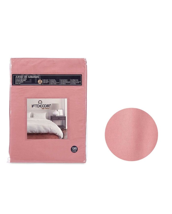 Set di Lenzuola Rosa Ala francese 3 Pezzi Set di Lenzuola Rosa Ala francese 3 Pezzi