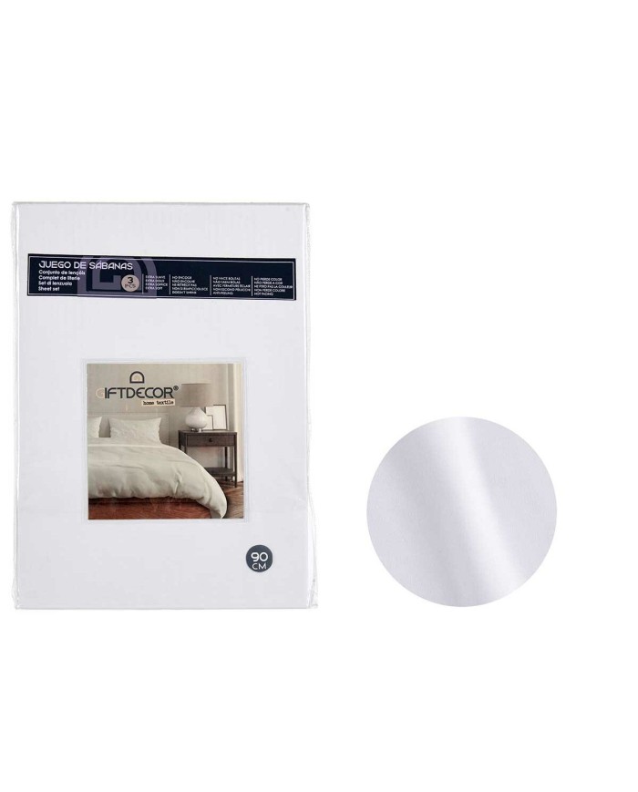 Set di Lenzuola Bianco Singolo 3 Pezzi Set di Lenzuola Bianco Singolo 3 Pezzi