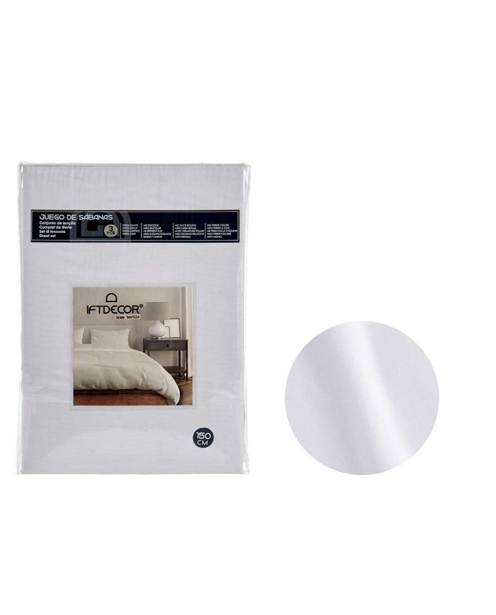 Set di Lenzuola Bianco 3 Pezzi Set di Lenzuola Bianco 3 Pezzi