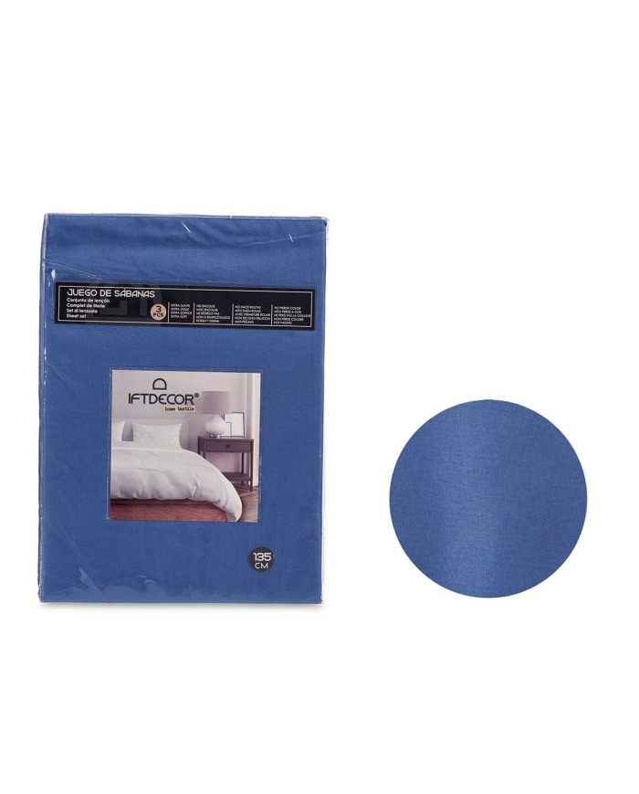 Set di Lenzuola Azzurro Ala francese 3 Pezzi Set di Lenzuola Azzurro Ala francese 3 Pezzi