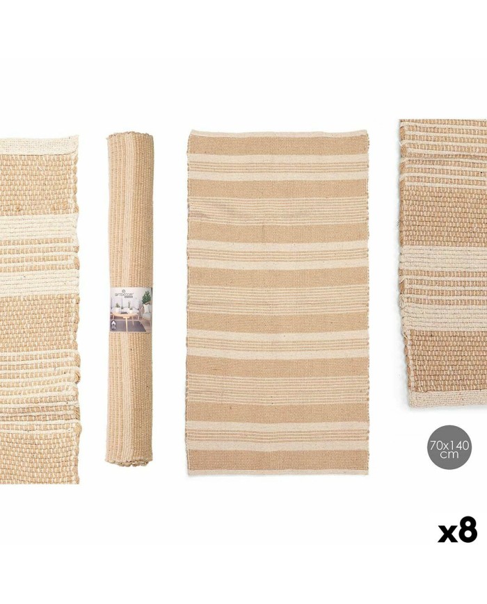 Tappeto NO.01 Bianco Marrone 70 x 140 cm (8 Unità)