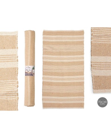 Tappeto NO.01 Bianco Marrone 70 x 140 cm (8 Unità) Tappeto NO.01 Bianco Marrone 70 x 140 cm (8 Unità)