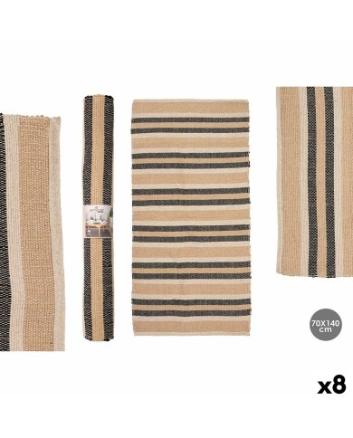 Tappeto NO.04 Bianco Marrone Nero 70 x 140 cm (8 Unità) Tappeto NO.04 Bianco Marrone Nero 70 x 140 cm (8 Unità)
