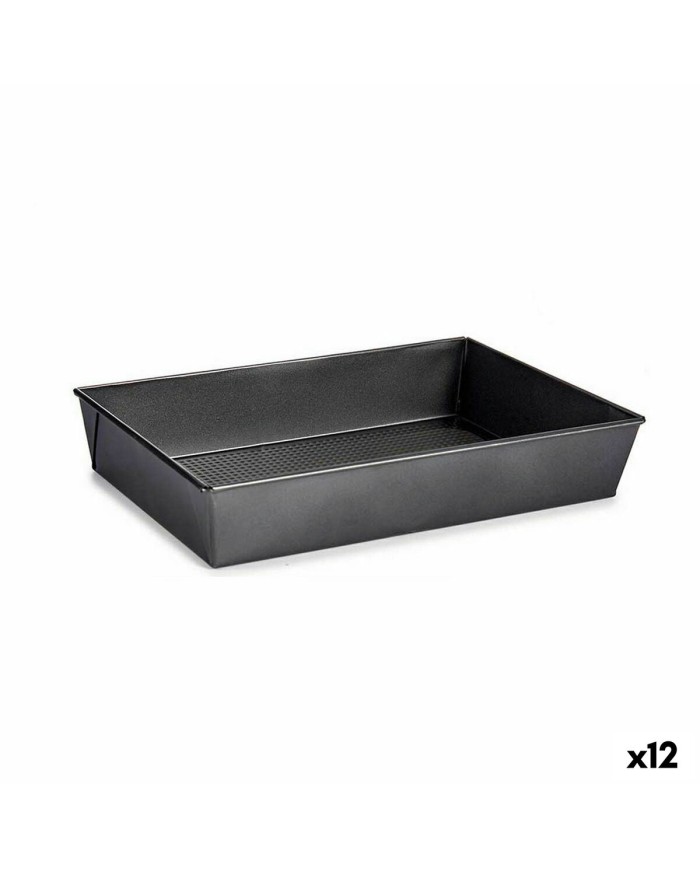 Stampo Rettangolare Kinvara CK31470 Grigio scuro Metallo Acciaio al carbonio 24 x 6,5 x 36,5 cm (12 Unità)