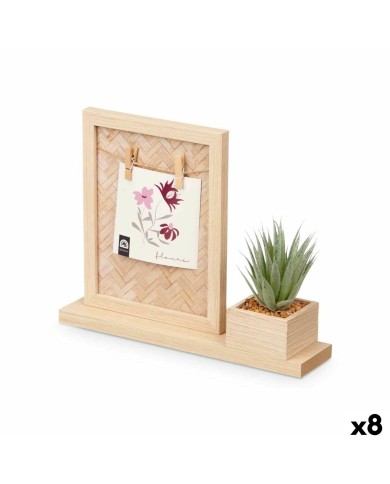 Cornice Portafoto 411096 Naturale Plastica Legno MDF (8 Unità) Cornice Portafoto 411096 Naturale Plastica Legno MDF (8 Unità)