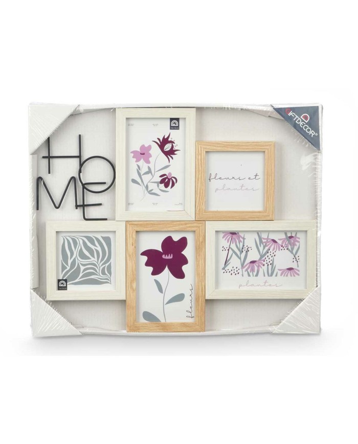 Cornice Portafoto 411408K Naturale Metallo Legno MDF (8 Unità) Cornice Portafoto 411408K Naturale Metallo Legno MDF (8 Unità)