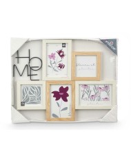 Cornice Portafoto 411408K Naturale Metallo Legno MDF (8 Unità) Cornice Portafoto 411408K Naturale Metallo Legno MDF (8 Unità)