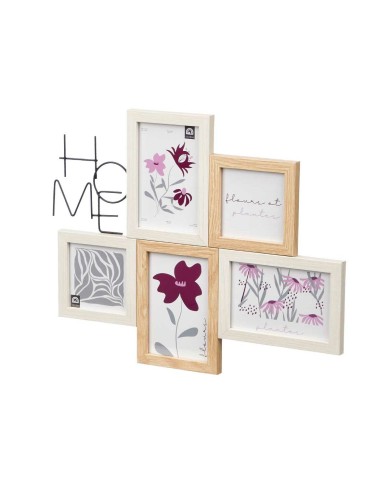 Cornice Portafoto 411408K Naturale Metallo Legno MDF (8 Unità) Cornice Portafoto 411408K Naturale Metallo Legno MDF (8 Unità)