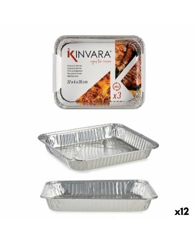 Set di Vassoi Kinvara 82262 12 Unità 3 Pezzi Set di Vassoi Kinvara 82262 12 Unità 3 Pezzi