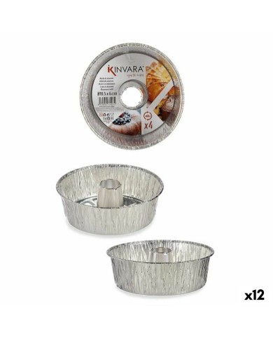 Set di Stampi da Pasticceria Kinvara 30286C Argentato Alluminio 19,5 x 19,5 x 6 cm 4 Pezzi (12 Unità) Set di Stampi da Pasticceria Kinvara 30286C Argentato Alluminio 19,5 x 19,5 x 6 cm 4 Pezzi (12 Unità)