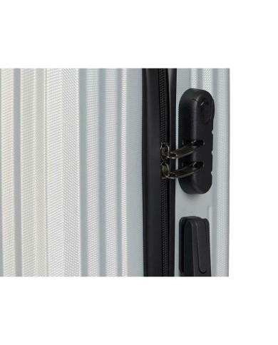 Set di valigie Grigio chiaro Righe 3 Pezzi Set di valigie Grigio chiaro Righe 3 Pezzi