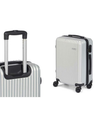 Set di valigie Grigio chiaro Righe 3 Pezzi