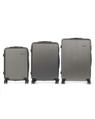 Set di valigie Grigio chiaro Righe 3 Pezzi