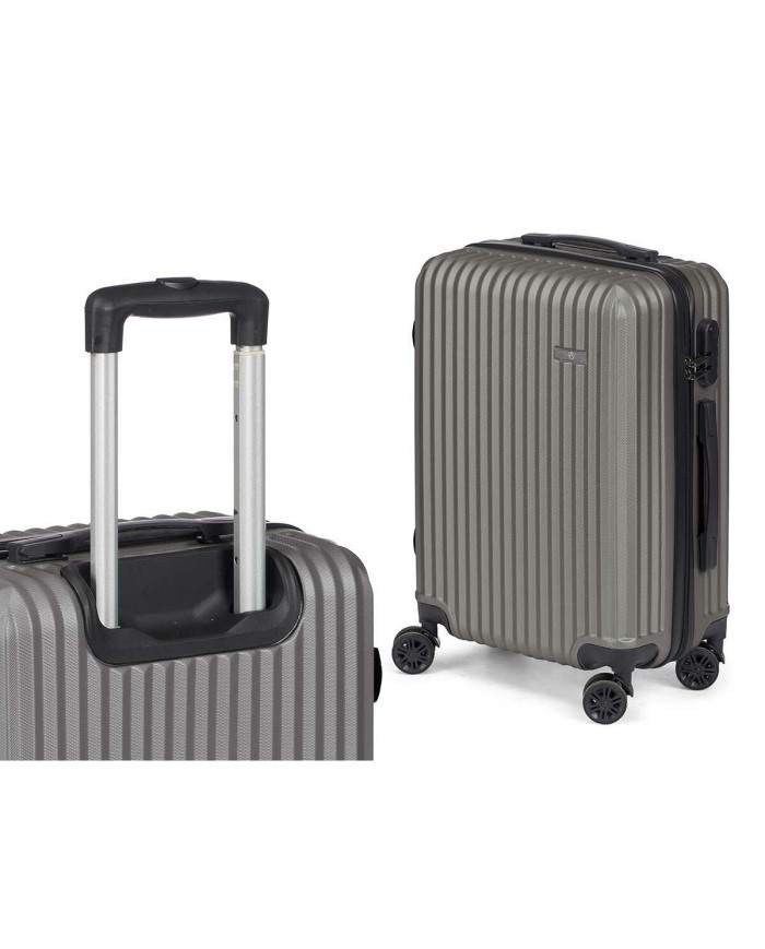 Set di valigie Grigio scuro Righe 3 Pezzi