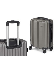 Set di valigie Grigio scuro Righe 3 Pezzi