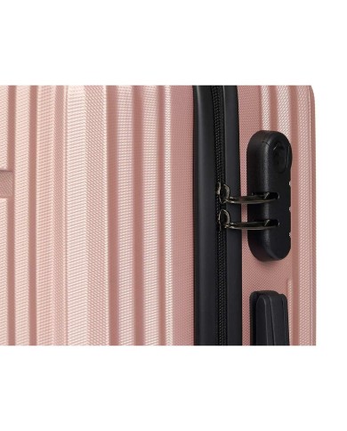 Set di valigie Rosa Righe 3 Pezzi Set di valigie Rosa Righe 3 Pezzi