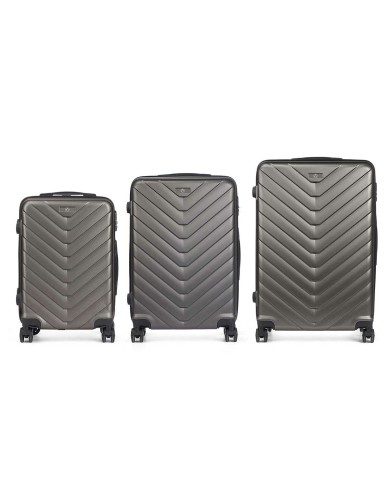 Set di valigie Grigio scuro 3 Pezzi Set di valigie Grigio scuro 3 Pezzi
