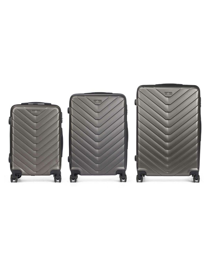 Set di valigie Grigio scuro 3 Pezzi Set di valigie Grigio scuro 3 Pezzi