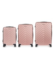 Set di valigie Rosa 3 Pezzi Set di valigie Rosa 3 Pezzi