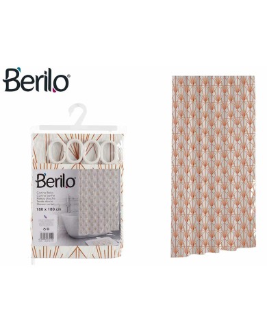 Tenda da Doccia Berilo Art Nouveau Bianco Bronce Plastica 180 x 180 x 0,008 cm (12 Unità) Tenda da Doccia Berilo Art Nouveau Bianco Bronce Plastica 180 x 180 x 0,008 cm (12 Unità)