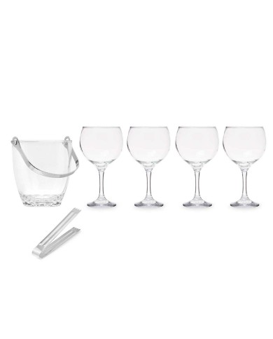 Secchiello per il ghiaccio Vivalto 11444 Trasparente Metallo Cristallo 14,5 x 12 x 12,5 cm 4x (10,5 x 20 cm) Calici (2 Unità)