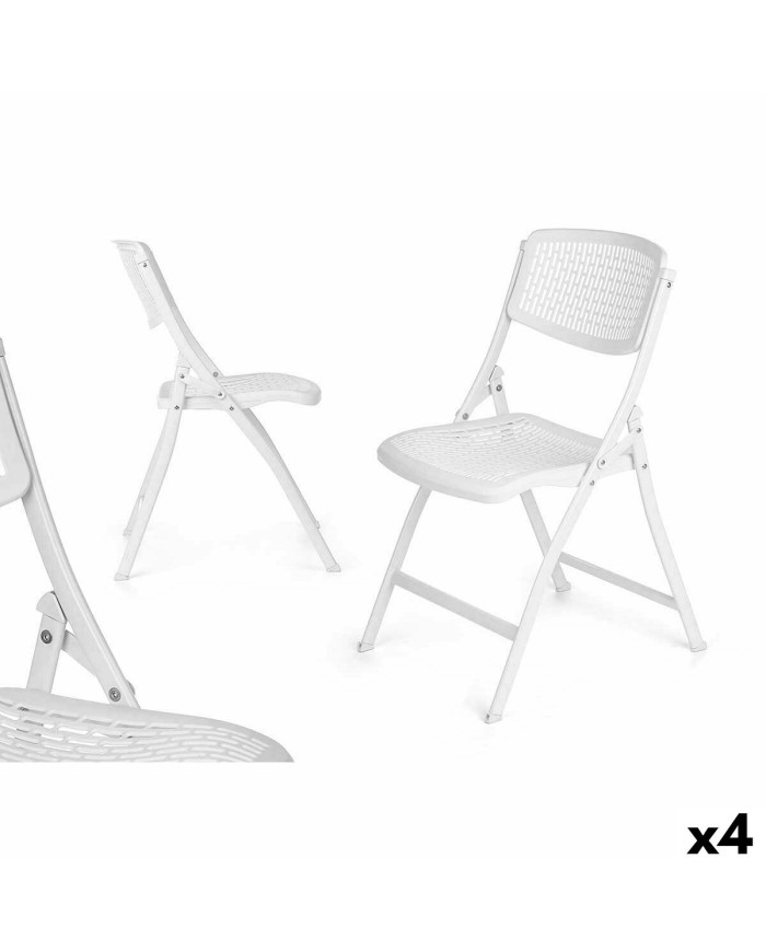 Sedia Pieghevole 12721 Bianco 59 x 50 x 82 cm 108 x 11,5 x 50 cm (4 Unità)
